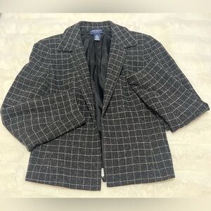Ann Taylor Checkered Black and White Blazer